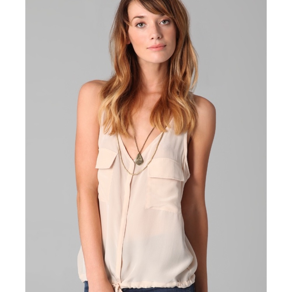 Rory Beca blush pink silk tank sz Small